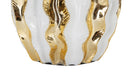 Lampada da Tavolo Glam Stary 33x48x33 cm in Ceramica Bianco/Oro