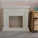 Cornice da Pavimento per Inserto Camino Elettrico 113,7x102,2x28,2 cm in MDF Sined Cetona Bianco