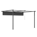Pergola da Giardino 390x290x220 cm in Acciaio e Poliestere Grigio scuro