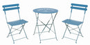 Set da Giardino Pieghevole in Ferro con Tavolo e 2 Sedie Soriani Bistrot Blu