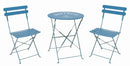 Set da Giardino Pieghevole in Ferro con Tavolo e 2 Sedie Soriani Bistrot Blu