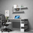 Scrivania 120x56x74H cm con mensola Mikro Bianca