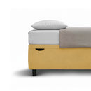 Letto Singolo Contenitore Imbottito Microfibra Ocra BoxMax Varie Misure