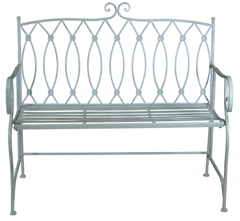 Panchina 2 Posti da Giardino 104x55x95,5 cm in Metallo Ragusa Verde