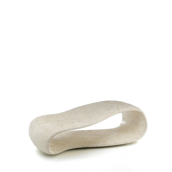 prezzo Tavolino da Soggiorno 123x60x34 cm in Pietra Fossile Scarf Beige