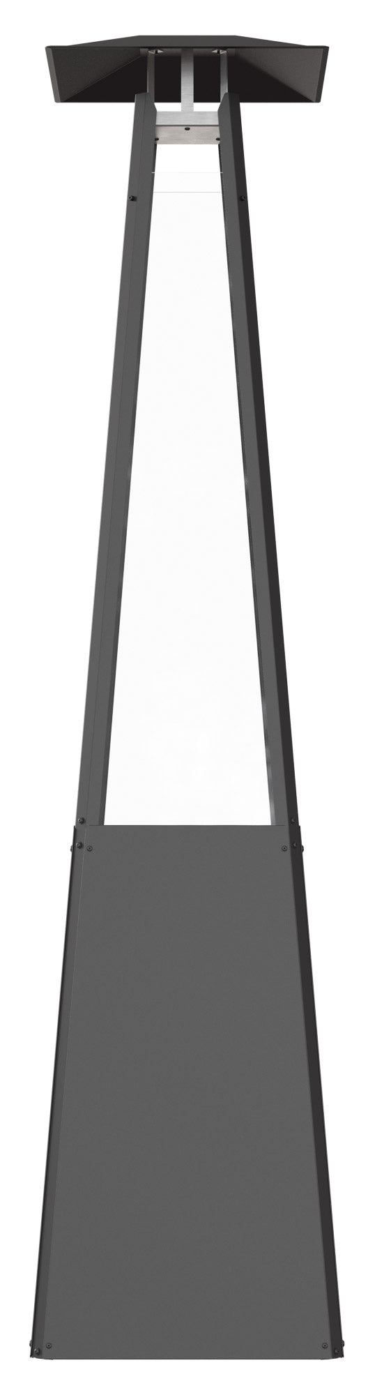 Stufa a Piramide Gas Gpl da Esterno con Vetro in Acciaio Flig Memphis Nera