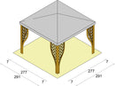 Gazebo da Giardino in Legno 3x3m con Copertura in PVC Taini Calice Pocket Noce