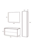 Mobile Bagno Sospeso 140cm TFT Hawaii Bianco Cemento