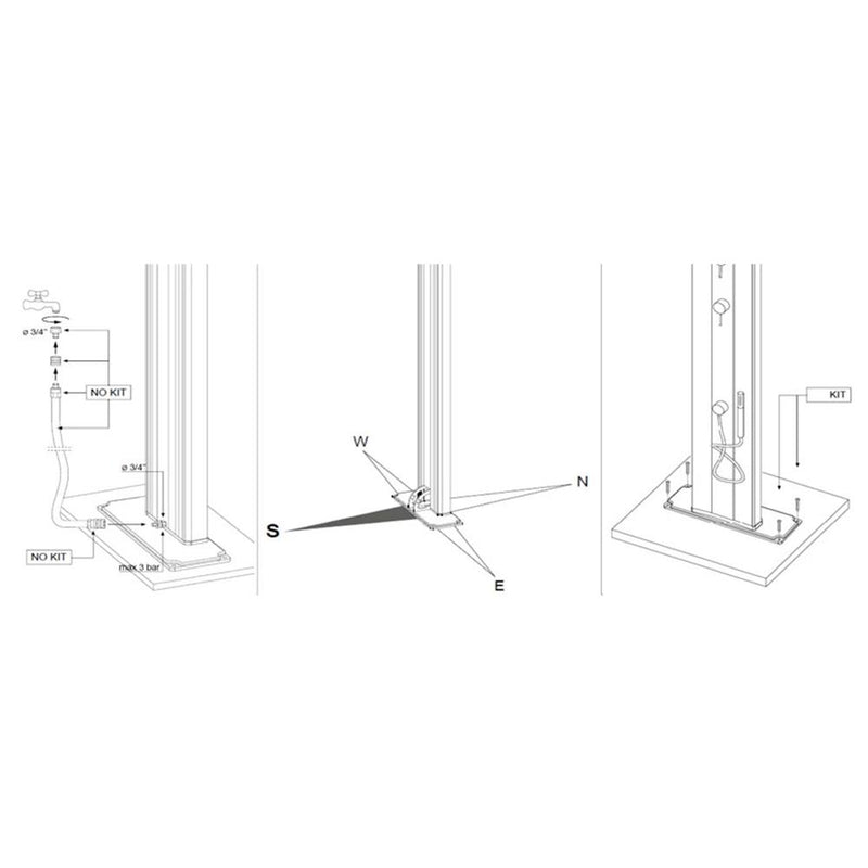 Doccia da Giardino Miscelatore Temporizzato e Lavapiedi Arkema Dada S Grigio Antracite
