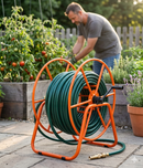 Avvolgitubo Professionale Capacità Tubo 110 m 3/4" Agrati 409IT in Acciaio Verniciato Arancione
