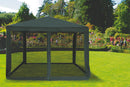 Gazebo da Giardino in Metallo 3x3m con Zanzariera Soriani Dakar Grigio