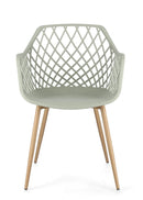 Set 4 Sedie 58x54x85,5 cm Optik in Plastica Verde