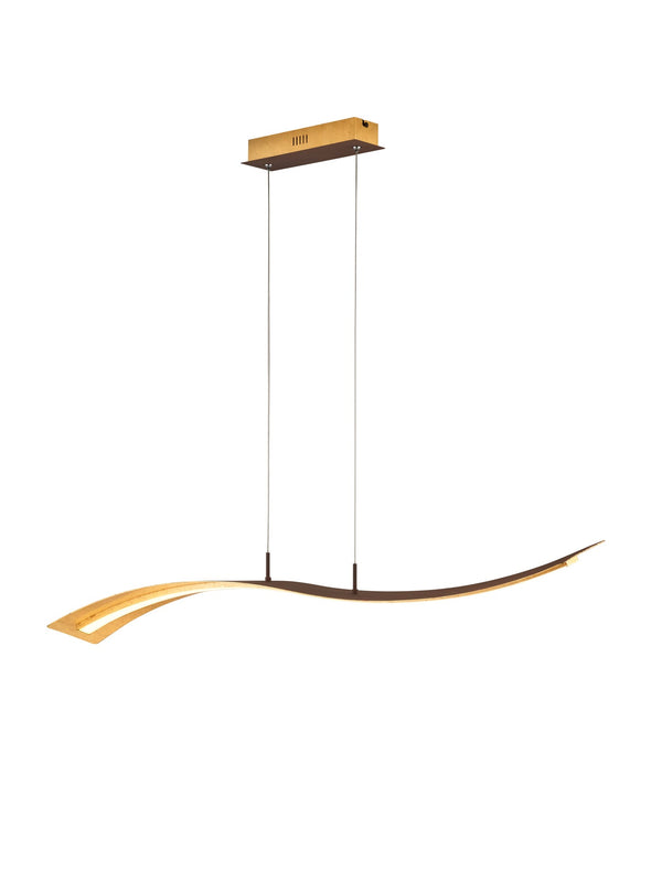 LED-Pendelleuchte für den Innenbereich aus goldfarbenem Metall sconto