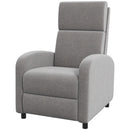Poltrona Relax 64x86x102 cm Reclinabile Manuale in Tessuto Effetto Lino Grigia