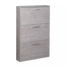 Scarpiera Salvaspazio 3 Ante 9 Paia 65x15x99,6 cm in Truciolare Nobilitato Cemento