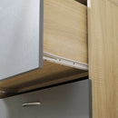 Madia Credenza per Cucina 2 Cassetti e Armadietto 60x38x168 cm in Legno  Grigio