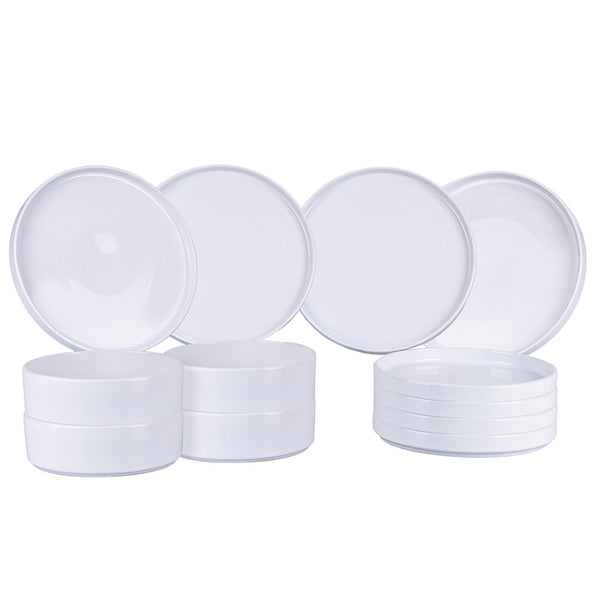 prezzo Servizio Piatti da Tavola 12 Pezzi in Gres VdE Tivoli 1996 Gourmet Bianchi