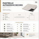 Set 22 Piastrelle Autoadesive per Pavimento e Parete 30x30 cm 2 mq in LTV PVC Effetto Marmo Bianco 