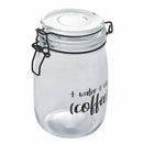 Barattolo con Scritta Ø10,8x17,3 cm in Vetro con Chiusura in Metallo VdE Tivoli 1996