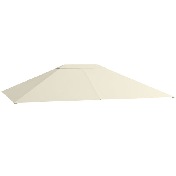 Tetto di Ricambio 4x3 m per Gazebo Anti UV con Presa d'Aria in Poliestere Bianco Crema sconto
