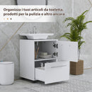 Mobile Sottolavabo Mobiletto Bagno Moderno 41,5x35,5x59 cm Rivestimento in Melamina Bianco      