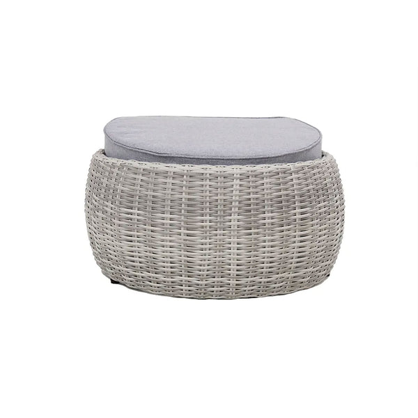 Pouf da Giardino Santorini 68x57x35 cm in Polyrattan Grigio acquista