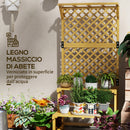 Fioriera con Grigliato per Rampicanti 75x50x166 cm 2 Ripiani e Barra Superiore in Legno di Abete Giallo      