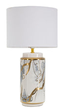 Lampada da Tavolo Glam Abstract Black Ø 25x48 cm in Ceramica e Poliestere