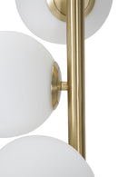 Lampada da Terra Glamy Dark Ø30x160 cm in Ferro e Vetro Oro, Nero e Bianco