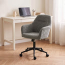 Sedia da Ufficio Girevole 57x57x83-93 cm Regolabile in Altezza con Funzione Oscillante in Ciniglia Grigio      