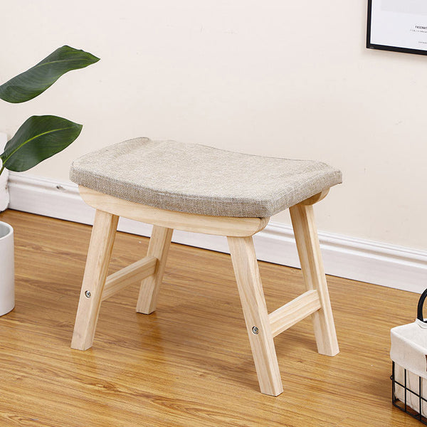 Hocker aus Stoff und Kiefernholz 48x33x42 cm Fumer James Grey sconto