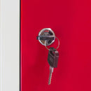 Armadietto 3 Ante 90x180x50 cm per Scuole Palestre e Spogliatoi in Acciaio Rosso