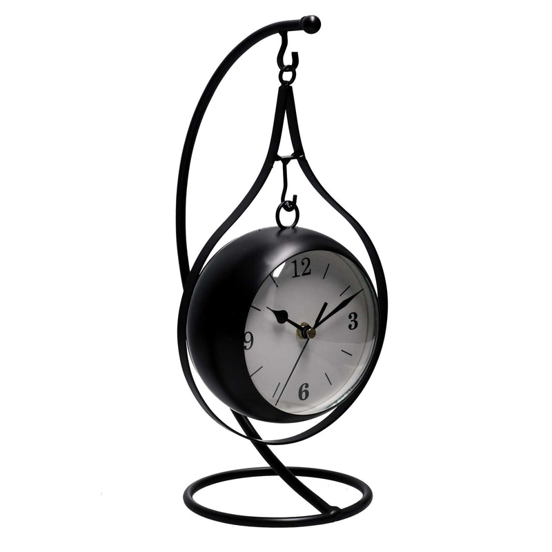 Orologio da Tavolo Pendolo 16x13,5xh33 cm in Metallo Nero