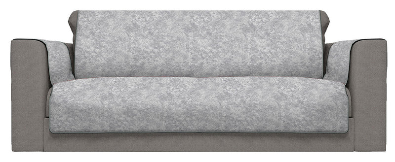 Copridivano con Copri Braccioli in Poliestere e Cotone Grigio Chiaro Varie Misure