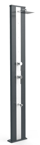 Doccia Solare da Giardino 40L Miscelatore Nebulizzatore e Lavapiedi Arkema Dada S Grigio Antracite Inox
