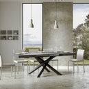 Tavolo Allungabile 120-380x90x77 cm Volantis Cemento Telaio Antracite 