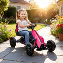 Go Kart a Pedali per Bambini 3-8 Anni 100x58x58,5 cm con Sedile Regolabile e Ruote in EVA Rosa e Nero      