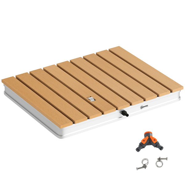 prezzo Doccia da Giardino Portatile 70x55 cm Getti d'Acqua Regolabili fino a 4 m in Polistirene Effetto Legno