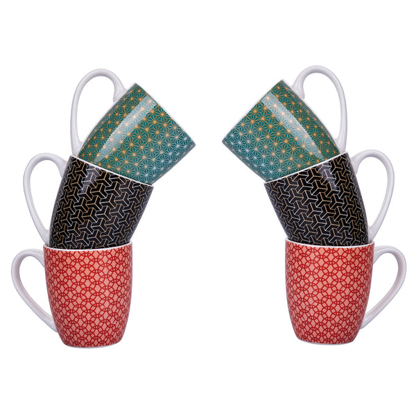 Set 6 Tazzine da Caffè Ø6x7 cm in Bone China VdE Tivoli 1996 Geometric acquista
