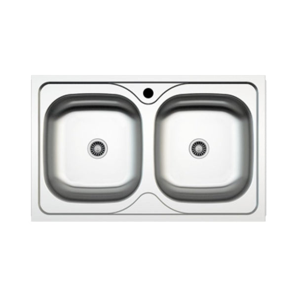 acquista Lavello incasso cucina acciaio 86x50 cm due vasche