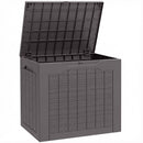 Baule da Giardino 56x41x50 cm con Maniglie Contenitore Porta Attrezzi Impermeabile in PP Marrone      