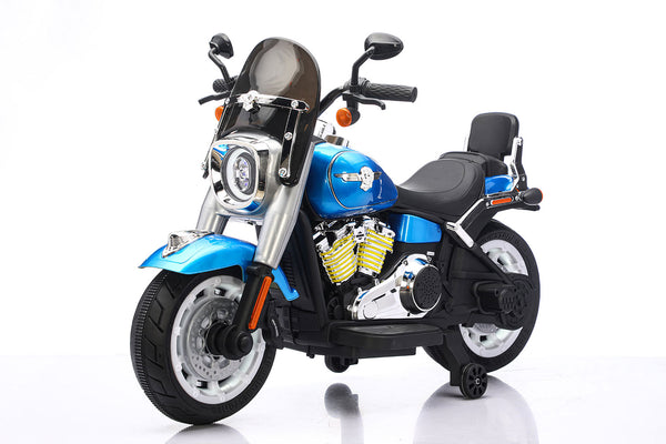 online Moto Elettrica per Bambini Cruiser Acceleratore a Manubrio 12V 7Ah Blu Metallizzato