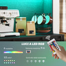 Credenza da Cucina Alta Stile Rustico 100x38x180 cm Portabottiglie Prese di Ricarica e Luci LED in Truciolare Nero  