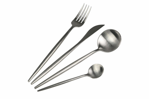 sconto Service Besteckset 24-teilig aus mattsilbernem Stahl Villa d'Este Home Tivoli Preciosa