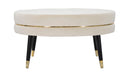 Puff Paris xxl Crema/Oro Ø90x46 cm in Legno Spugna Oro e Nero
