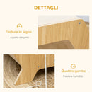 Cuccia per Gatti 49,5x38,5x43,5 cm in Legno e Tessuto con Cuscino in Peluche Quercia e Bianco