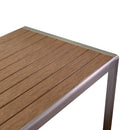 Tavolo da Giardino 180x90x76 cm in Alluminio Polywood Marrone
