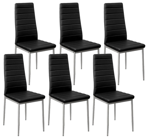 Set mit 6 Stühlen 42 x 40 x 82 cm aus schwarzem Kunstleder sconto