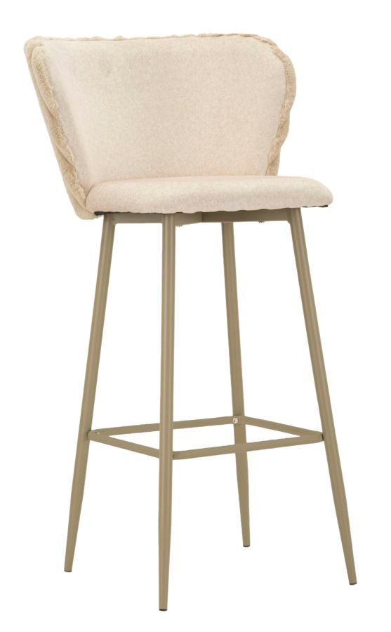 sconto Sgabello Bar Alaska B Crema Set 2 Pz 55x58x106 cm in Compensato e Spugna e Ferro e Poliestere Crema