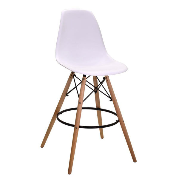 online Sgabello Bar 54x54xh108 cm in Resina Gambe in Legno Bianco